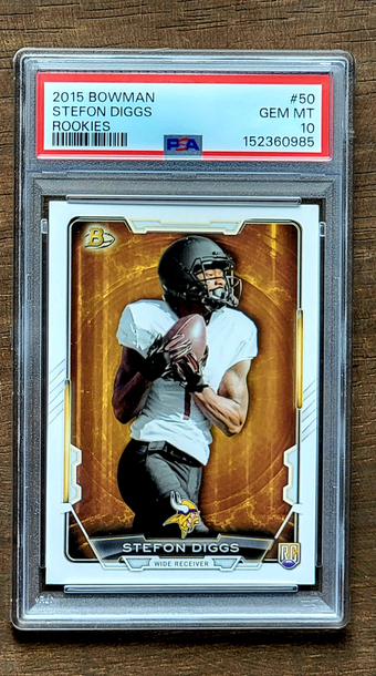 2015 STEFON DIGGS Topps Bowman ROOKIES PSA 10 Rookie RC #50