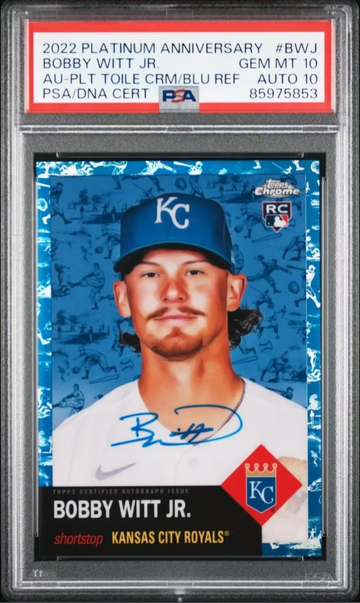 2022 Topps Platinum Anniversary BOBBY WITT JR Blue Auto RC #1/99 PSA 10/10 💎💎