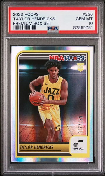 2023 NBA Hoops Taylor Hendricks Premium Silver RC /199 Utah Jazz PSA 10 GEM 💎🔥