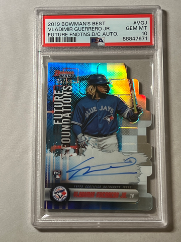 2019 Bowman’s Best Vladimir Guerrero Jr. Future Foundations Die-Cut Rookie Autograph #VGJ 35/50 PSA GEM MINT 10