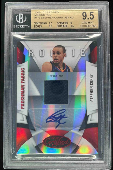 2009 Panini Certified Mirror Red Stephen Curry Rookie Patch Auto /100! BGS 9.5/10! GOAT