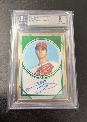 2018 Topps Transcendent Shohei Ohtani On-Card Rookie Auto Emerald /10! BGS 9/10! GOAT 