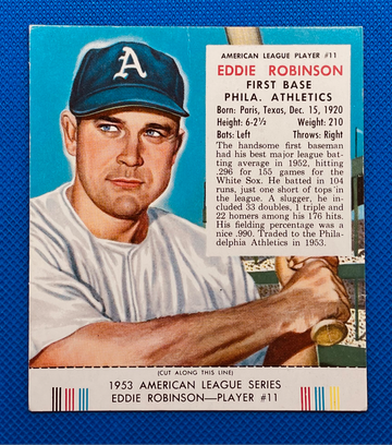 1953 Red Man Tobacco w/ Tab #AL-11 Eddie Robinson Philadelphia Athletics 🔥⚾🔥⚾