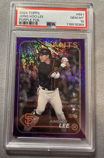 2024 Topps #691 Jung Hoo Lee Purple #/799 Giants Rookie PSA 10 GEM MINT