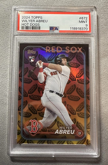 2024 Topps #672 Wilyer Abreu Holiday Hot Dogs PSA 9 Red Sox Rookie MINT