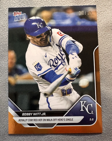 2025 Topps Now #150 Bobby Witt Jr. Orange Foil 25/25 BOOKEND Kansas City Royals