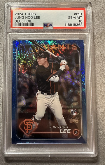 2024 Topps #691 Jung Hoo Lee Blue Holofoil PSA 10 /999 Giants Rookie GEM