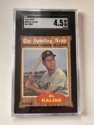 1962 Topps #470 Al Kaline SGC 4.5 Detroit Tigers