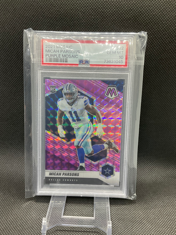 2021 Panini Mosaic Micah Parsons Purple Gem Mint PSA 10