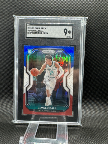2020-21 Panini Prizm Lamelo Ball Red White & Blue SGC 9