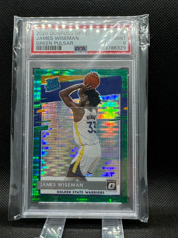 2020-2021 Panini Donruss Optic James Wiseman Green Pulsar RC PSA 9