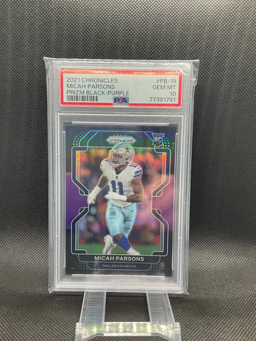 2021 Panini Prizm Black Micah Parsons Purple Gem Mint PSA 10 