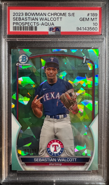 2023 Bowman Chrome Sapphire Sebastian Walcott Aqua PSA 10 /99