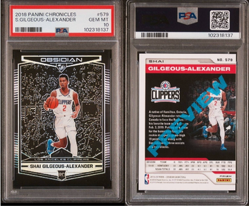 2018 Panini Chronicles Obsidian Shai Gilgeous Alexander  PSA 10