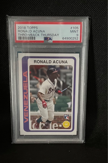 2018 Throwback Thursday Ronald Acuna Jr. PSA 9 