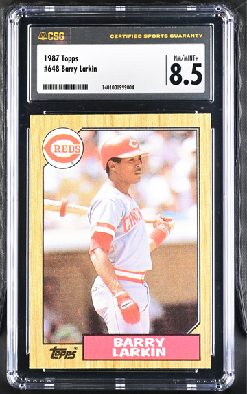 1987 Topps Barry Larkin Rookie Card CSG 8.5