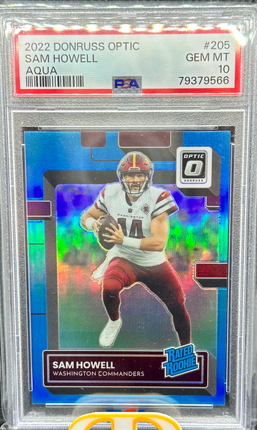Sam Howell Donruss Optic Aqua Rookie /199 PSA 10