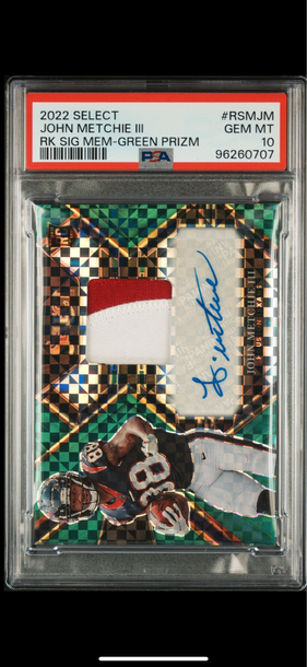 2022 Select John Metchie III Green RPA Rookie Auto Patch /5 PSA 10