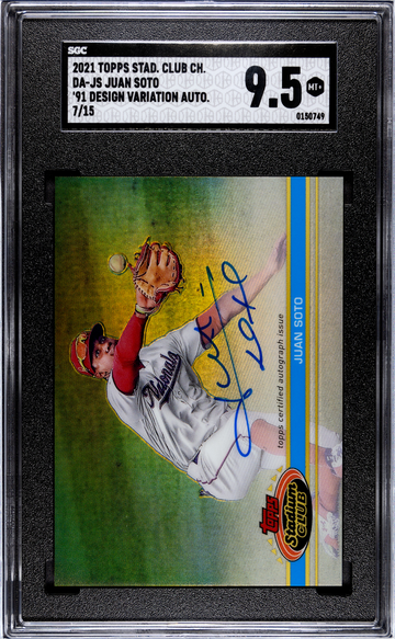 2021 Topps Stadium Club Chrome ‘91 Design Variation Juan Soto Auto 7/15