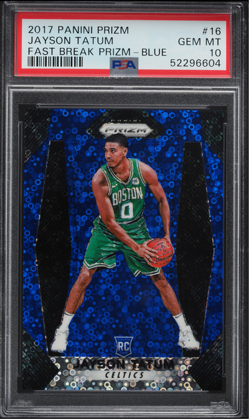 2017 Panini Prizm Fast Break Blue Jayson Tatum /175 Rookie PSA 10