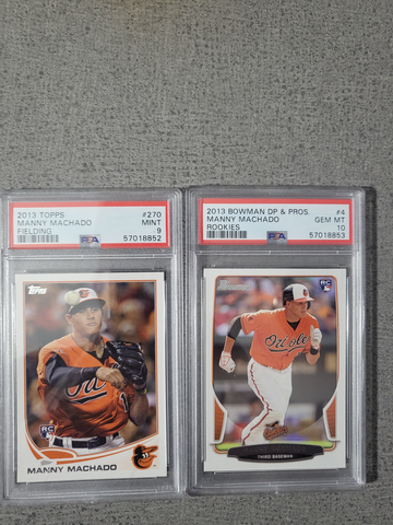2013 Topps Bowman Manny Machado rookie lot PSA 9 10