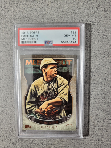 Babe Ruth Mlb Debut 2016 psa 10