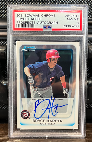 2011 Bowman Chrome Bryce Harper Auto RC Rookie PSA 8 #BCP111