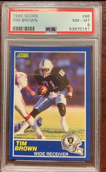 1989 Score Tim Brown Rookie Psa 8 HOF