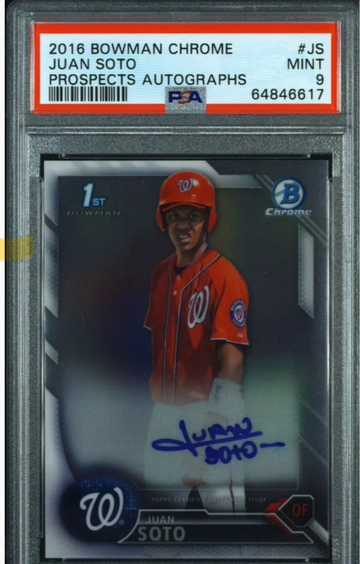 2016 Bowman Chrome Juan Soto Rookie Auto Psa 9 🔥🔥🔥