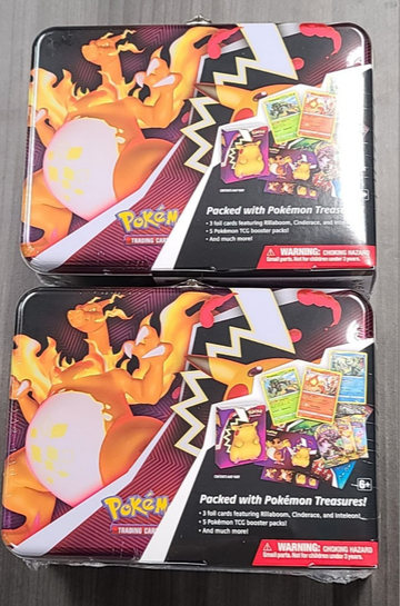 Pokemon TCG Fall 2021 Collectors Chest Tin Lunchbox 5 Booster Packs SEALED - Lot of 4