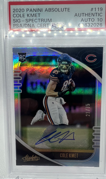 2020 Panini Cole Kmet Auto PSA 10