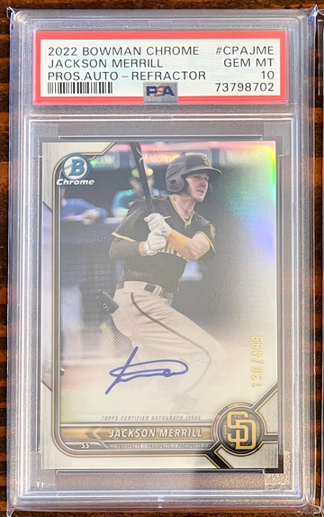 2022 Bowman Jackson Merrill Refractor Auto #/499 PSA 10 