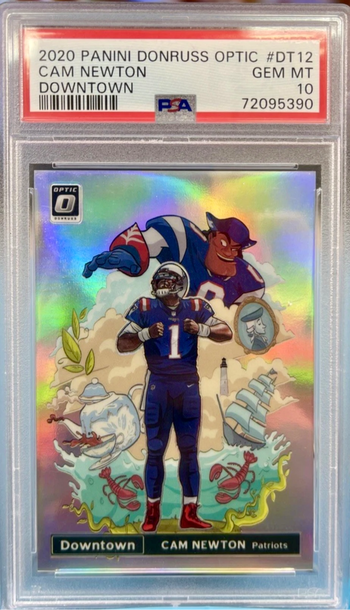 2020 Cam Newton DOWNTOWN PSA 10!! Donruss Optic #DT12 New England Patriots 💎 🔥 