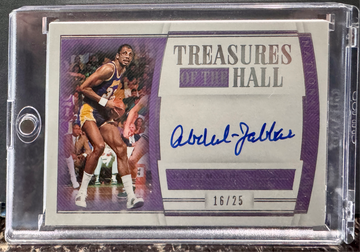 Kareem Abdul-Jabbar 2019-20 National Treasures Treasures of the Hall Auto /25 Lakers HOF