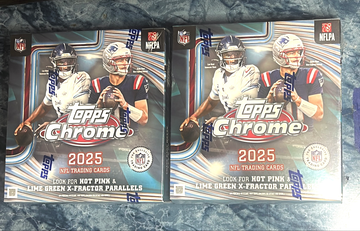 2025 Topps Chrome NFL Mega Boxes (2 box lot)