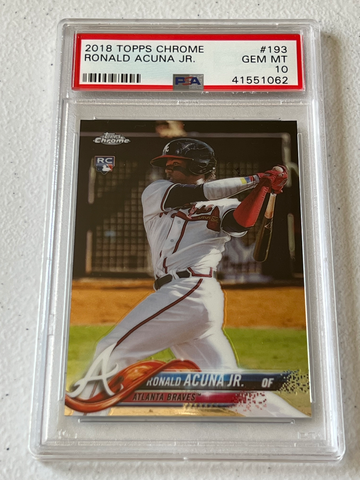 RONALD ACUNA JR. - 2018 Topps Chrome RC #193 - PSA 10 GEM MINT
