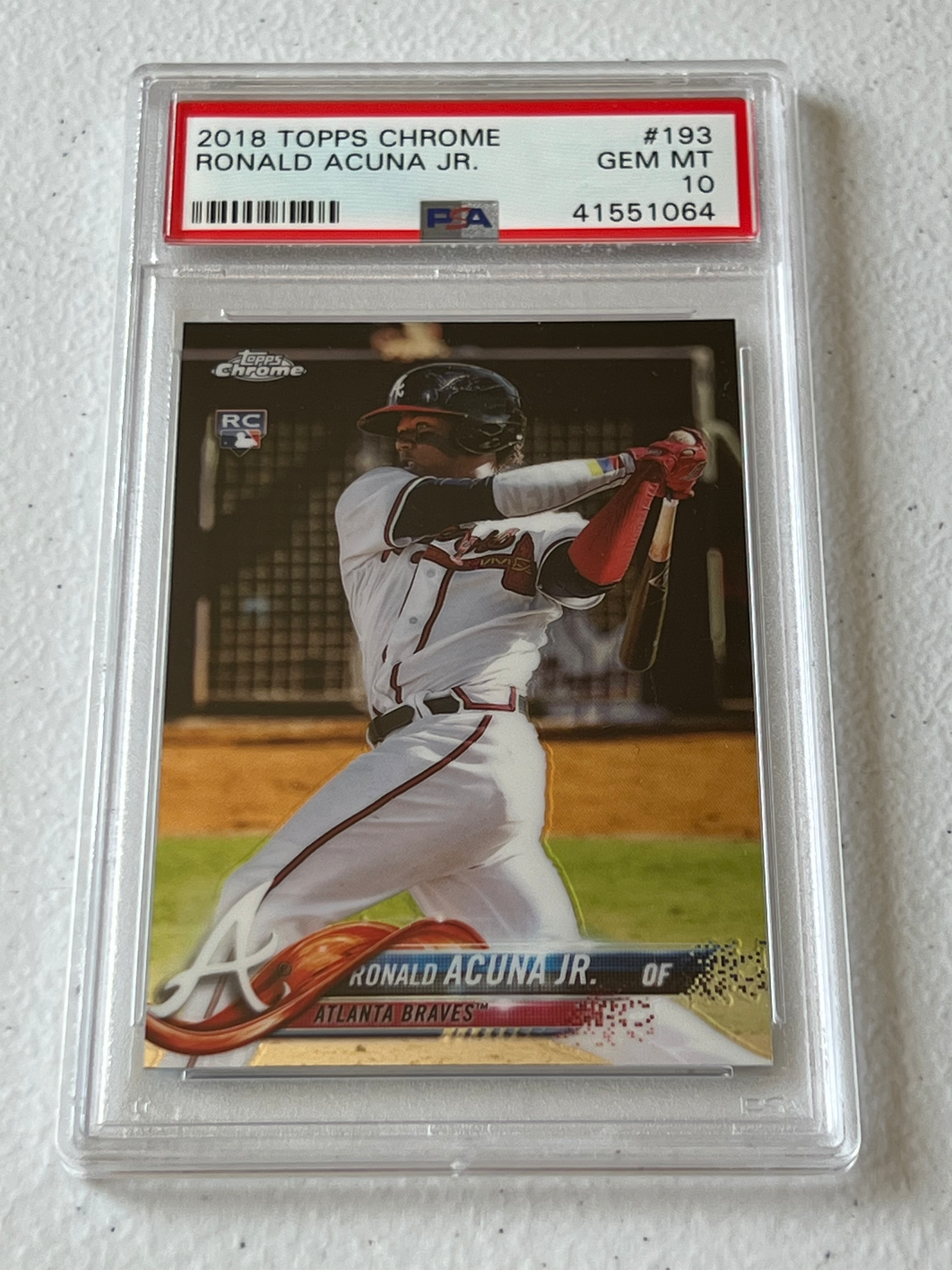 2018 Topps Chrome Ronald Acuna Jr. Base #193 PSA 10 | Card Ladder