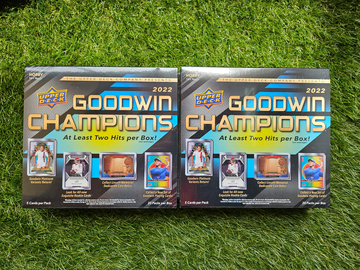 Two (2) Upper Deck 2022 Goodwin Champions Hobby Boxes