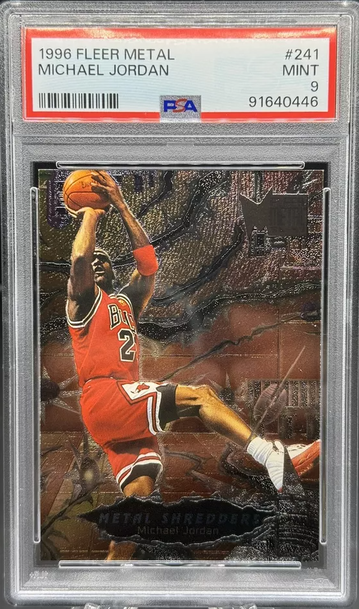 1996 FLEER METAL MICHAEL JORDAN CARD #241 GRADED PSA 9 MINT - 446