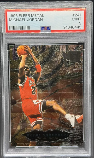 1996 FLEER METAL MICHAEL JORDAN CARD #241 GRADED PSA 9 MINT - 445