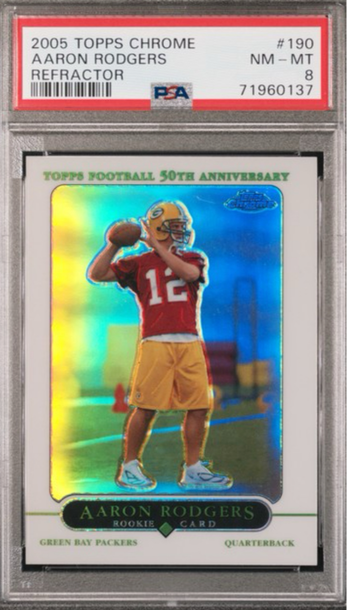 2005 Topps Chrome Aaron Rodgers #190 Refractor Rookie RC PSA 8