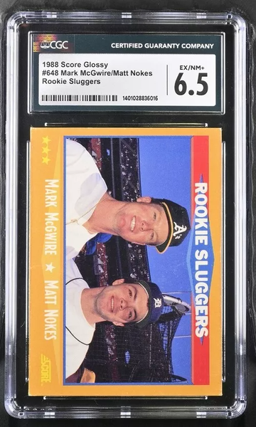 1988 Score #648 Rookie Sluggers Mark McGwire Matt Nokes CGC 6.5