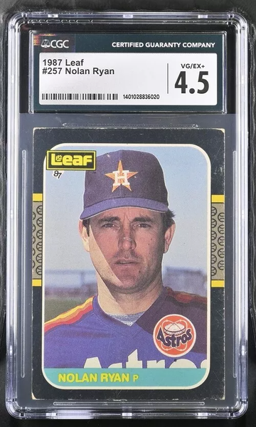 1987 Leaf #257 Nolan Ryan Houston Astros HOF CGC 4.5