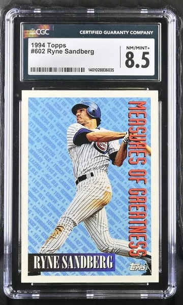 1994 TOPPS #602 RYNE SANDBERG CUBS HOF CGC 8.5
