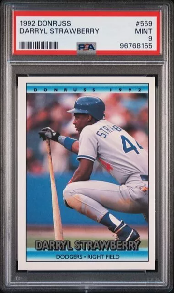 DARRYL STRAWBERRY 1992 DONRUSS #559 BASEBALL CARD LA DODGERS | PSA 9