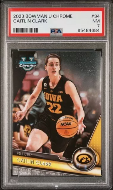 2023 Bowman University Chrome Caitlin Clark #34 - PSA 7 NM-Mint