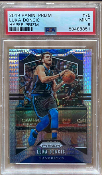 Luka Doncic 2019 Panini Prizm Hyper Prizm Refractor #75 PSA 9 Mavericks