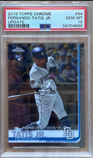 2019 FERNANDO TATIS JR ROOKIE CHROME UPDATE RC PSA 10 ROOKIE #54 SAN DIEGO