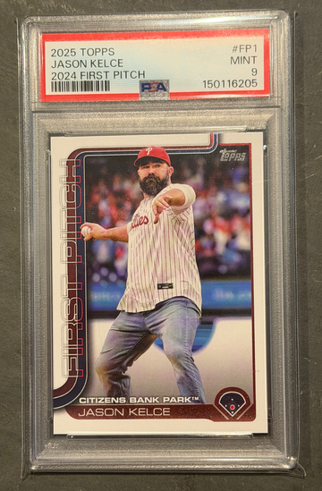 2025 Topps - Jason Kelce PHI - 2024 First Pitch Citizens Bank Park - PSA 9