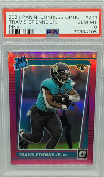 2021 Panini Donruss Optic Travis Etienne Jr Pink PSA 10 GEM MINT